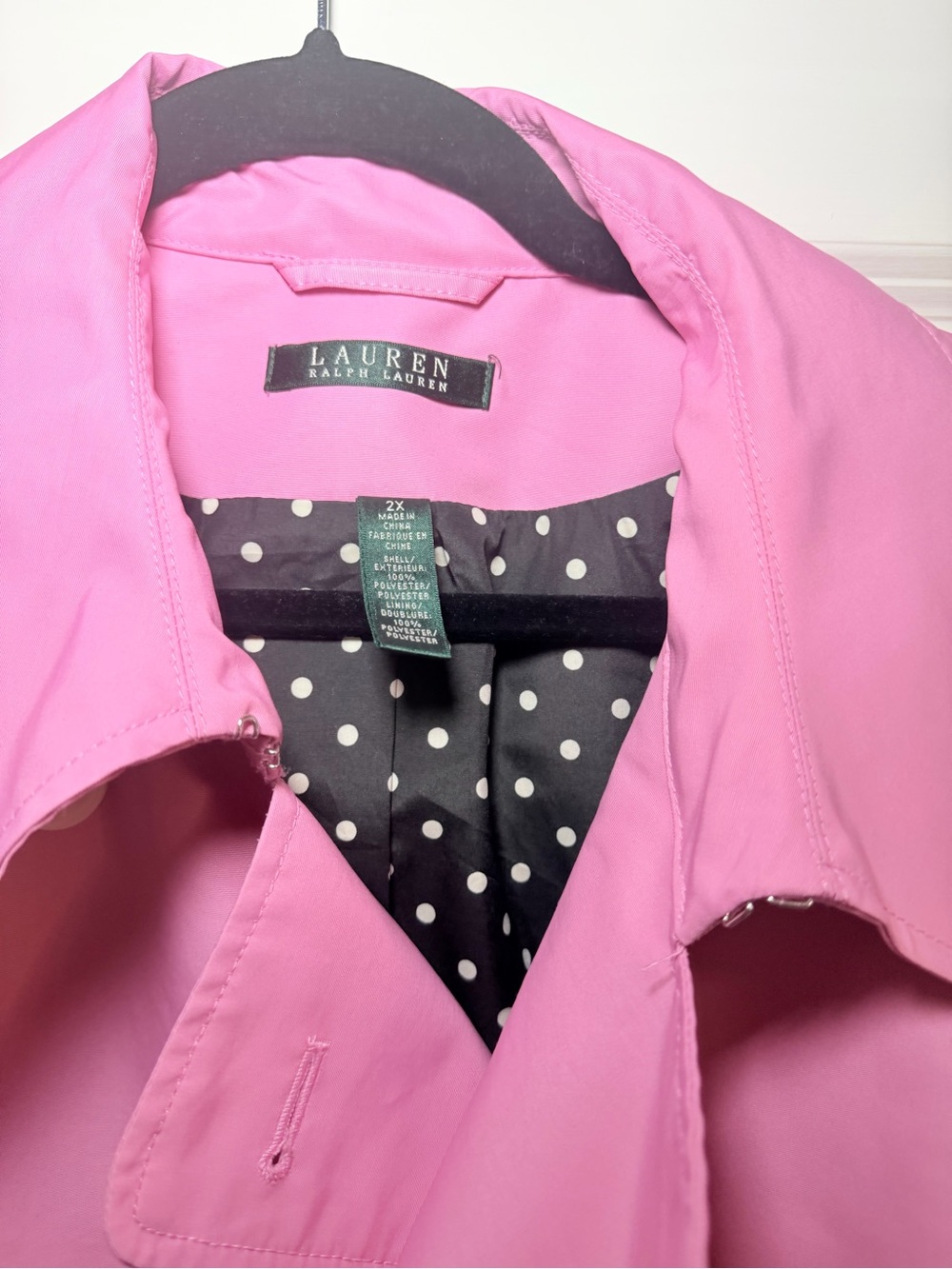 Women’s Ralph Lauren Plus Size Pink Trench Coat Jacket with Belt - Picture 3 of 4